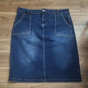🔥Classic Dark Blue Denim Skirt Casual A-Line